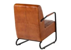 Fauteuil 59x84 Cuir Cognac IRON LABEL #21 -Massivmoebel24 09 920 890 0021 11