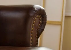Fauteuil En Cuir Véritable Marron CHESTERFIELD #105 -Massivmoebel24 09 920 890 1005 6