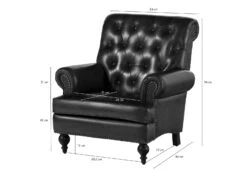 Fauteuil En Cuir Véritable Marron CHESTERFIELD #105 -Massivmoebel24 09 920 890 1005 8