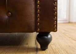 Fauteuil En Cuir Véritable Marron CHESTERFIELD #102 -Massivmoebel24 09 920 890 1020 5