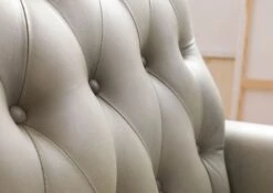 Fauteuil En Cuir Véritable Gris CHESTERFIELD #205 13 Fauteuil En Cuir Véritable Gris CHESTERFIELD #205 -Massivmoebel24 09 920 890 2005 5