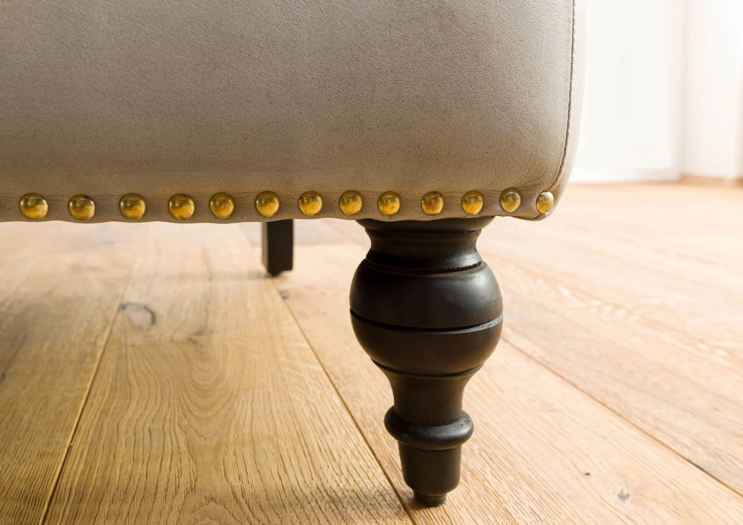 Fauteuil En Cuir Véritable Gris CHESTERFIELD #205 6 Fauteuil En Cuir Véritable Gris CHESTERFIELD #205 – Image 6