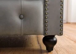 Fauteuil En Cuir Véritable Gris CHESTERFIELD #202 -Massivmoebel24 09 920 890 2020 6