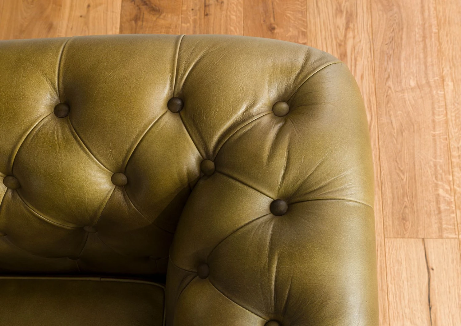 Canapé 4 Places En Cuir Véritable Vert CHESTERFIELD #304 4 Canapé 4 Places En Cuir Véritable Vert CHESTERFIELD #304 – Image 4