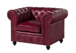 Fauteuil En Cuir Véritable Bordeaux CHESTERFIELD #402 17 Fauteuil En Cuir Véritable Bordeaux CHESTERFIELD #402 -Massivmoebel24 09 920 890 4020 9