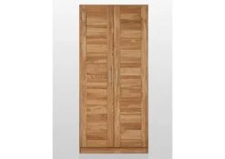 Armoire Penderie 96x61 Chêne Sauvage Huilé Bois Naturel 2 Portes KONSTANZ #001