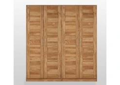Armoire Penderie 191x61 Chêne Sauvage Huilé Bois Naturel 4 Portes KONSTANZ #030