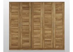 Armoire Penderie 238x61 Chêne Sauvage Huilé Bois Naturel 5 Portes KONSTANZ #050