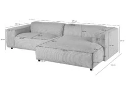 Canapé D'angle 279x164 Ivoire VALENCIA -Massivmoebel24 31 920 100 0001 08