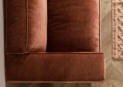 Canapé 3 Places En Velour Cordé En Polyester Cuivre VALENCIA -Massivmoebel24 31 920 100 0021 04