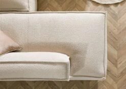 Canapé D'angle Avec Tabouret En Polyester Beige RAVENNA -Massivmoebel24 31 920 100 0024 04