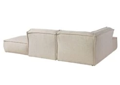 Canapé D'angle Avec Tabouret En Polyester Beige RAVENNA -Massivmoebel24 31 920 100 0024 10