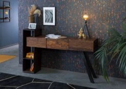 Console En Bois D'acacia Et Bois De Récupération Marron Laqué CITY #02 -Massivmoebel24 33 100 753 0002 3