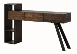 Console En Bois D'acacia Et Bois De Récupération Marron Laqué CITY #02 -Massivmoebel24 33 100 753 0002 9