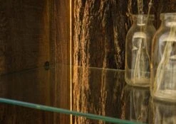 BARK #215 Buffet En Bois D'acacia - Laqué / Marron Foncé 140x40x150 -Massivmoebel24 33 310 106 0215 05