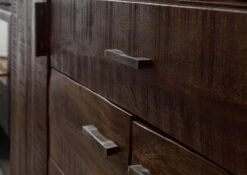 BARK #215 Buffet En Bois D'acacia - Laqué / Marron Foncé 140x40x150 -Massivmoebel24 33 310 106 0215 06