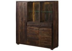 BARK #215 Buffet En Bois D'acacia - Laqué / Marron Foncé 140x40x150 -Massivmoebel24 33 310 106 0215 09