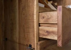 BARK #106 Buffet En Bois D'acacia - Laqué / Naturel 100x40x150 -Massivmoebel24 33 310 406 0106 07