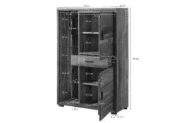 BARK #106 Buffet En Bois D'acacia - Laqué / Naturel 100x40x150 -Massivmoebel24 33 310 406 0106 08