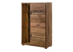 BARK #106 Buffet En Bois D'acacia - Laqué / Naturel 100x40x150 -Massivmoebel24 33 310 406 0106 09