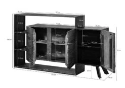 Commode En Bois D'acacia Et Bois De Récupération Laqué Marron CITY #05 -Massivmoebel24 33 312 753 0005 8
