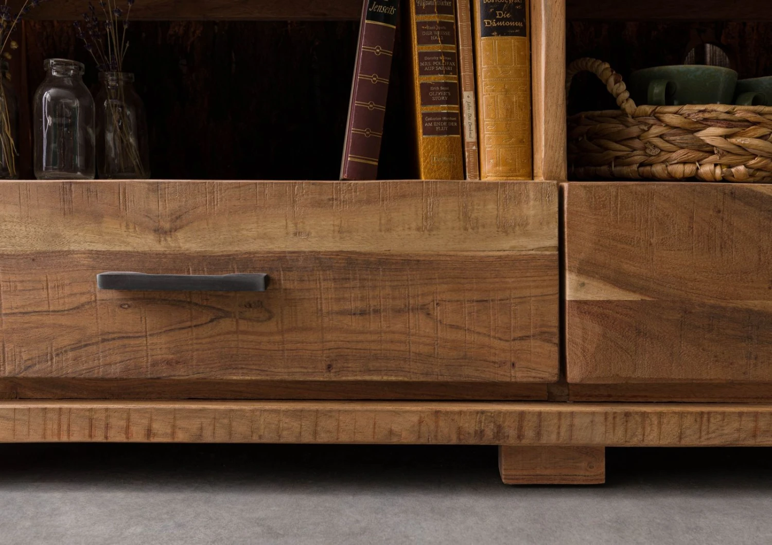 BARK #117 Meuble TV En Bois D'acacia - Laqué / Naturel 175x40x47 5 BARK #117 Meuble TV En Bois D'acacia - Laqué / Naturel 175x40x47 – Image 5