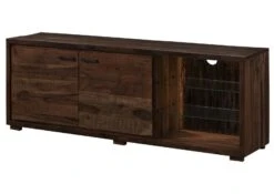 Meuble TV En Bois D'acacia Laqué Marron BARK #212 -Massivmoebel24 33 313 406 0212 9