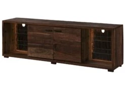 Meuble TV En Bois D'acacia Laqué Marron BARK #213 -Massivmoebel24 33 313 406 0213 9
