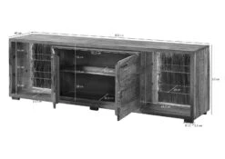 Meuble TV En Bois D'acacia Laqué Marron BARK #213 -Massivmoebel24 33 313 406 1113 8