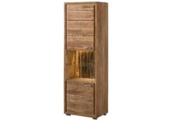 Vitrine 58x40 Acacia Laqué Bois Naturel BARK #102 -Massivmoebel24 33 320 406 0102 9
