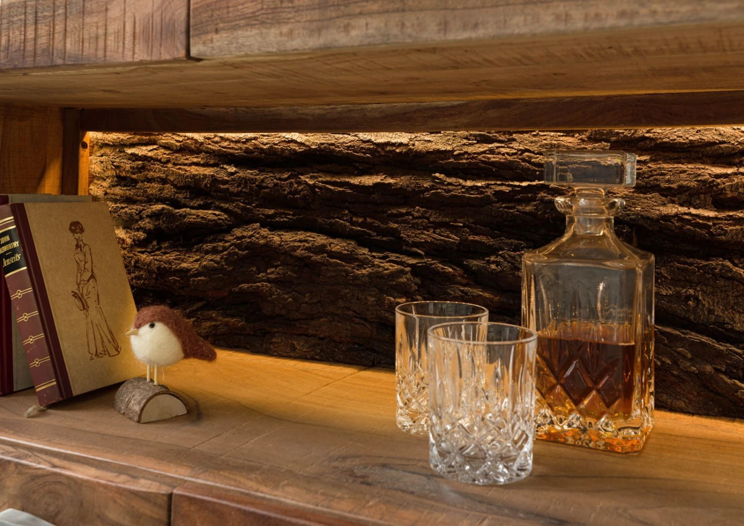 Vitrine 98x40 Acacia Laqué Bois Naturel BARK #109 4 Vitrine 98x40 Acacia Laqué Bois Naturel BARK #109 – Image 4