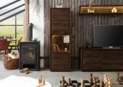 Vitrine En Bois D'acacia Laqué Marron BARK #202