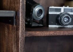 Vitrine En Bois D'acacia Et Bois De Récupération Laqué Marron CITY #03 -Massivmoebel24 33 320 753 0003 4