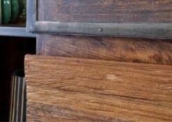 Vitrine En Bois D'acacia Et Bois De Récupération Laqué Marron CITY #03 -Massivmoebel24 33 320 753 0003 7