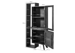 Vitrine En Bois D'acacia Et Bois De Récupération Laqué Marron CITY #03 -Massivmoebel24 33 320 753 0003 8