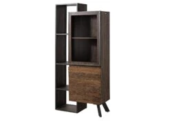 Vitrine En Bois D'acacia Et Bois De Récupération Laqué Marron CITY #03 -Massivmoebel24 33 320 753 0003 9