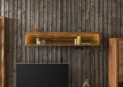 Étagère Murale 145x30 Acacia Laqué Bois Naturel BARK #105