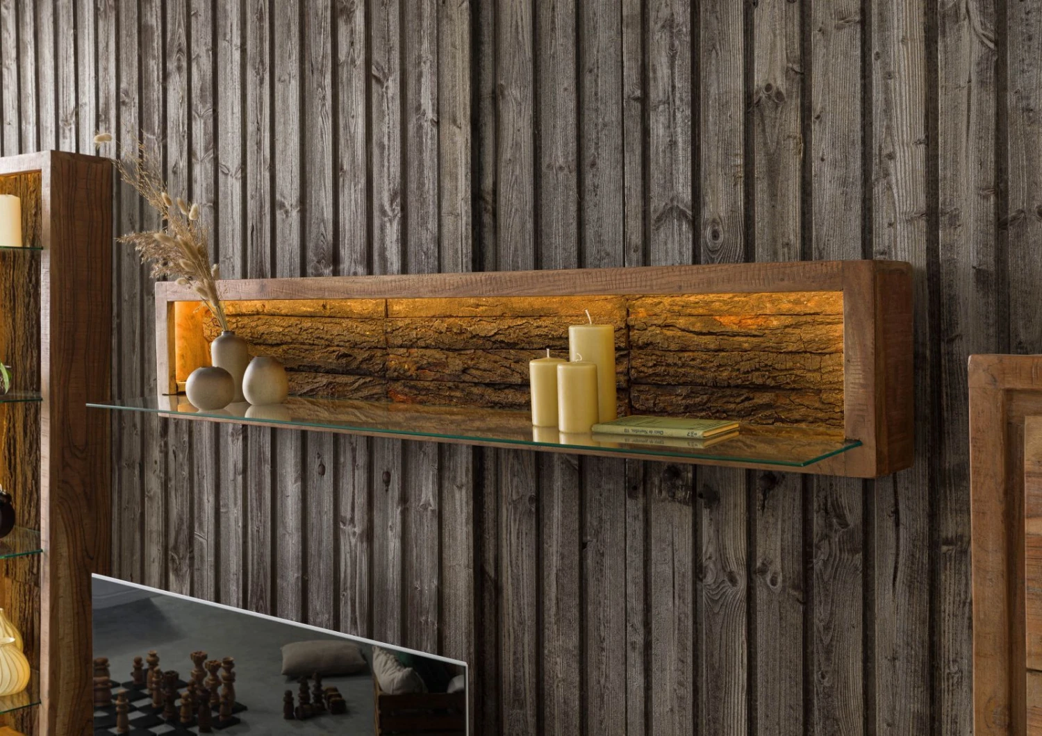 Étagère Murale 145x30 Acacia Laqué Bois Naturel BARK #105 2 Étagère Murale 145x30 Acacia Laqué Bois Naturel BARK #105 – Image 2