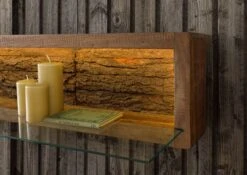 Étagère Murale 145x30 Acacia Laqué Bois Naturel BARK #105 10 Étagère Murale 145x30 Acacia Laqué Bois Naturel BARK #105 -Massivmoebel24 33 350 406 0105 3