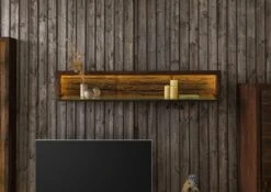 Étagère Murale En Bois D'acacia Laqué Marron BARK #205