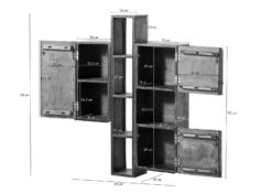 Armoire Murale En Bois D'acacia Et Bois De Récupération Laqué Marron CITY #06 -Massivmoebel24 33 350 753 0006 8