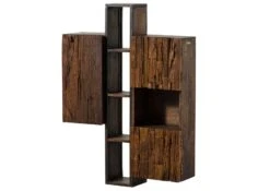 Armoire Murale En Bois D'acacia Et Bois De Récupération Laqué Marron CITY #06 -Massivmoebel24 33 350 753 0006 9