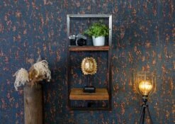 Etagère Murale En Bois De Récupération Laqué Marron CITY #09