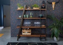 Étagère En Bois D'acacia Et Bois De Récupération Laqué Marron CITY #10