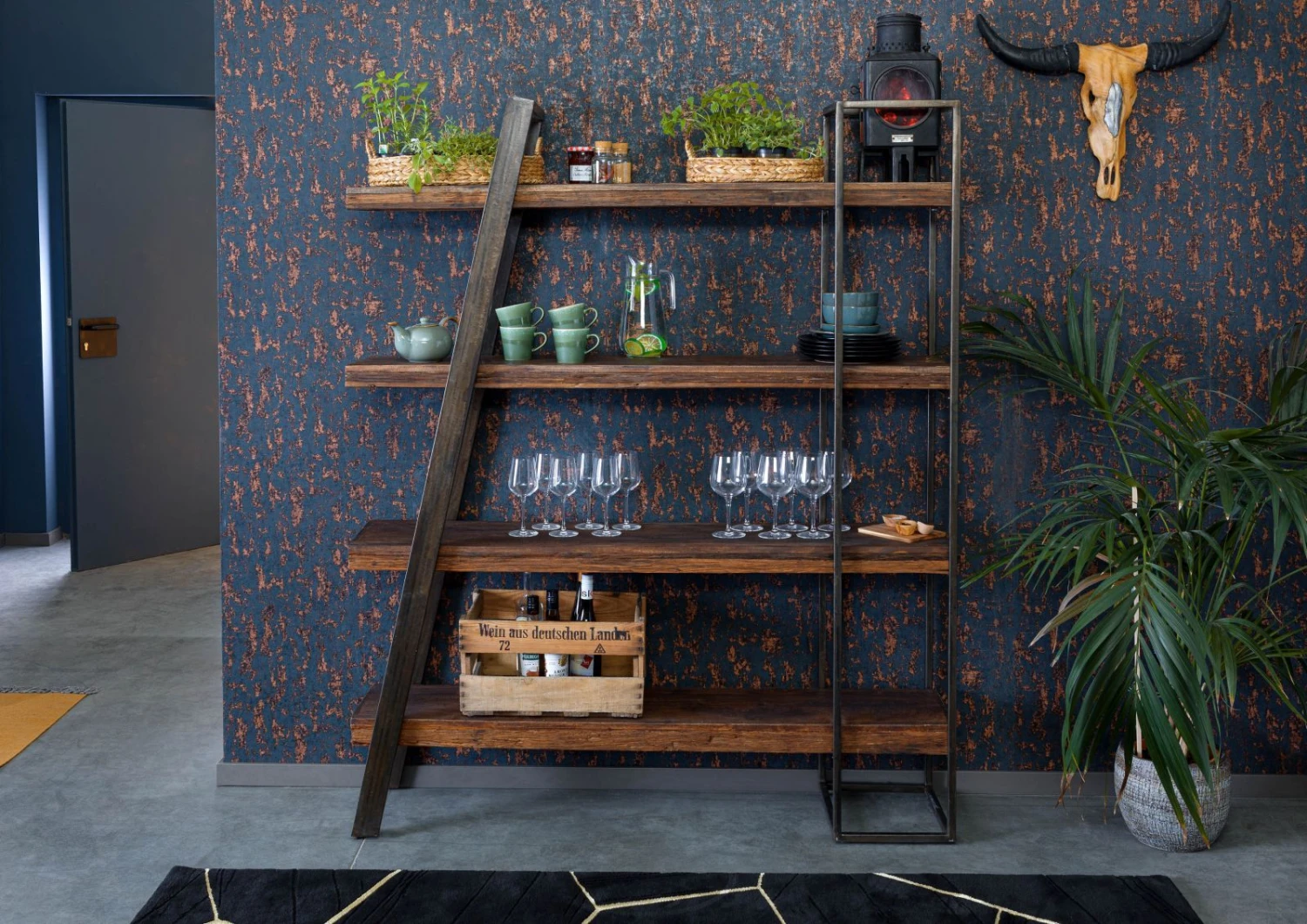 Étagère En Bois D'acacia Et Bois De Récupération Laqué Marron CITY #10 1 Étagère En Bois D'acacia Et Bois De Récupération Laqué Marron CITY #10