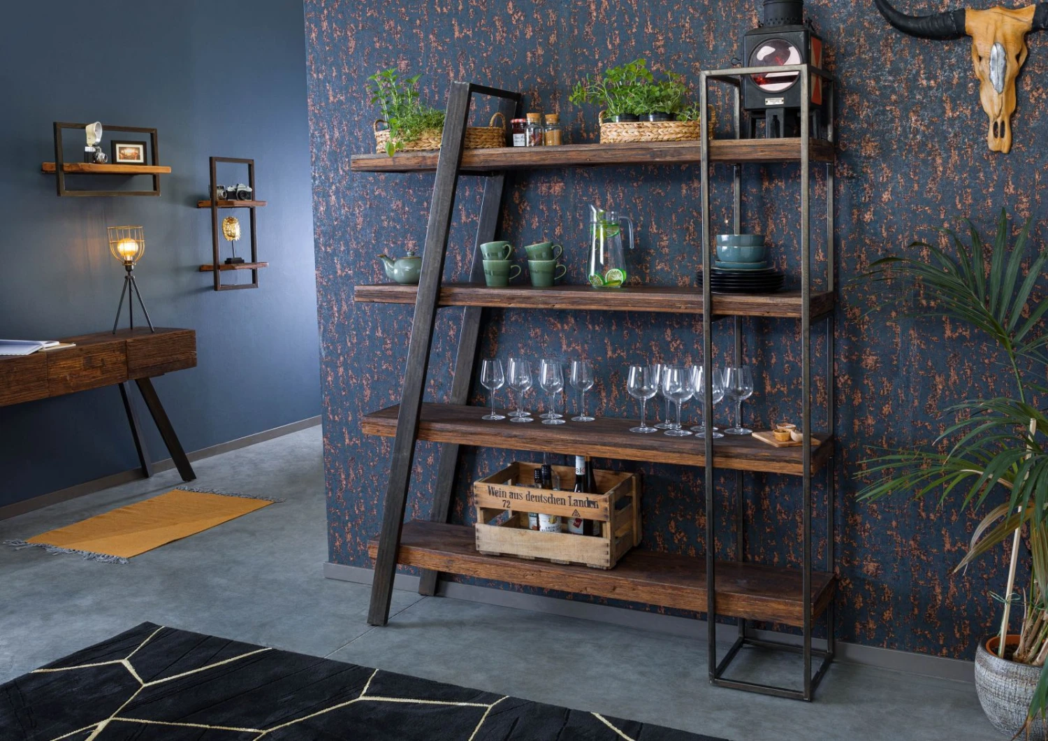 Étagère En Bois D'acacia Et Bois De Récupération Laqué Marron CITY #10 3 Étagère En Bois D'acacia Et Bois De Récupération Laqué Marron CITY #10 – Image 3