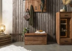 Coffre En Bois D'Acacia 80x40x40 Naturel Laqué BARK #123