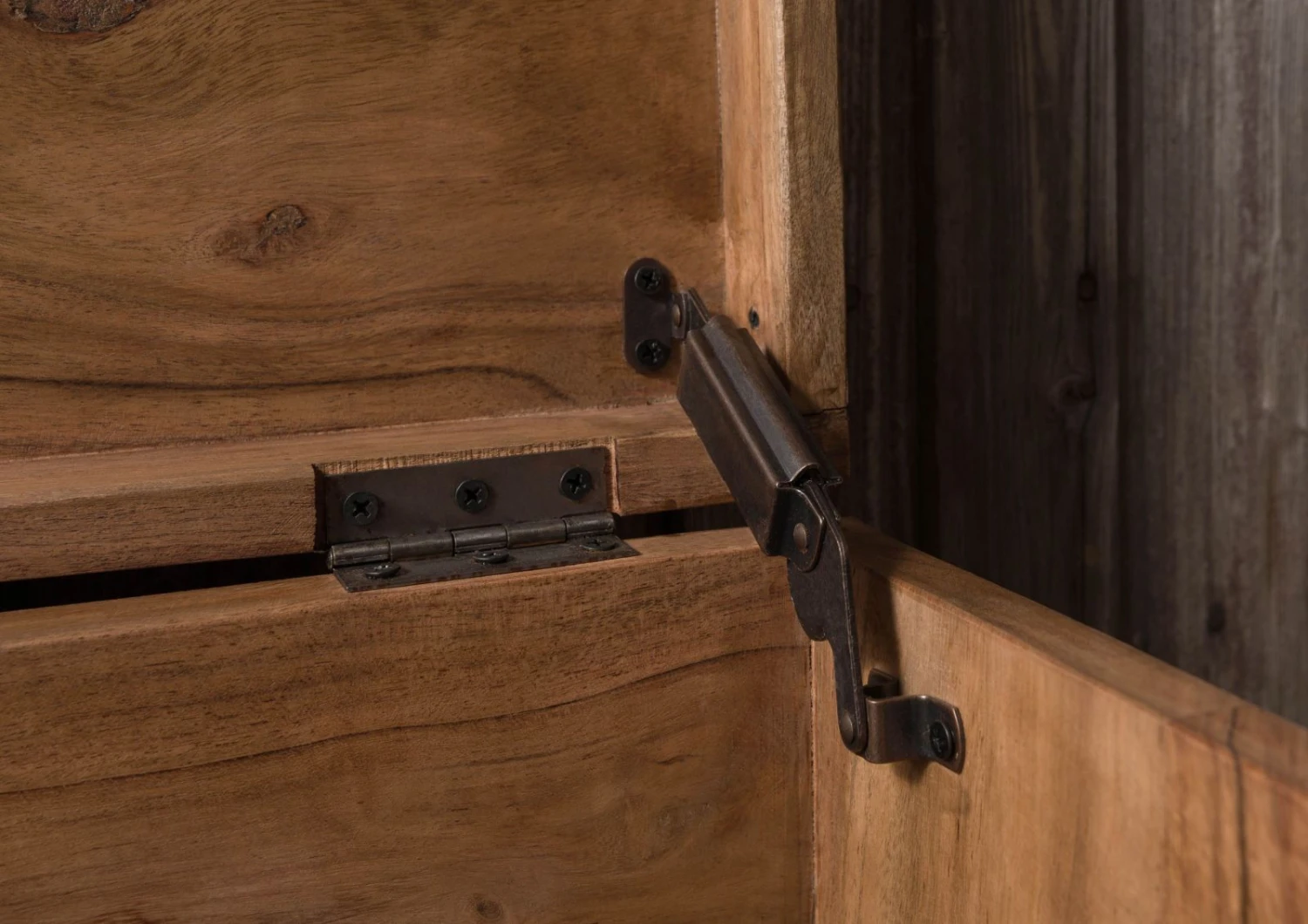 Coffre En Bois D'Acacia 80x40x40 Naturel Laqué BARK #123 6 Coffre En Bois D'Acacia 80x40x40 Naturel Laqué BARK #123 – Image 6