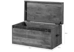 Coffre En Bois D'Acacia 80x40x40 Naturel Laqué BARK #123 17 Coffre En Bois D'Acacia 80x40x40 Naturel Laqué BARK #123 -Massivmoebel24 33 370 106 0123 08