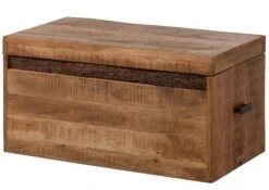 Coffre En Bois D'Acacia 80x40x40 Naturel Laqué BARK #123 18 Coffre En Bois D'Acacia 80x40x40 Naturel Laqué BARK #123 -Massivmoebel24 33 370 106 0123 09